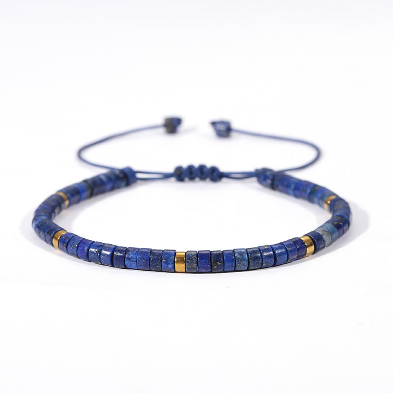 mystic zen Stone Natural Lazurite Spacer Bead Positive Balance Bracelet