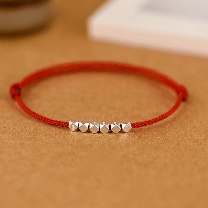 925 Sterling Silver Red String Braid Bracelet Anklet