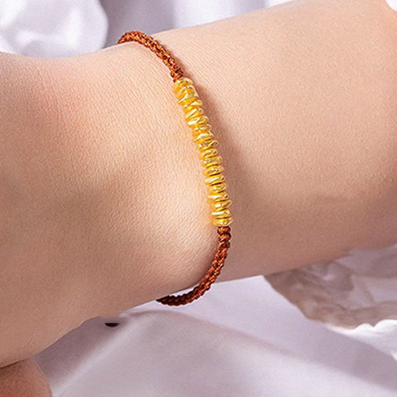 999 Gold Small Gold Pieces Design Handmade Protection?Braided Rope Bracelet