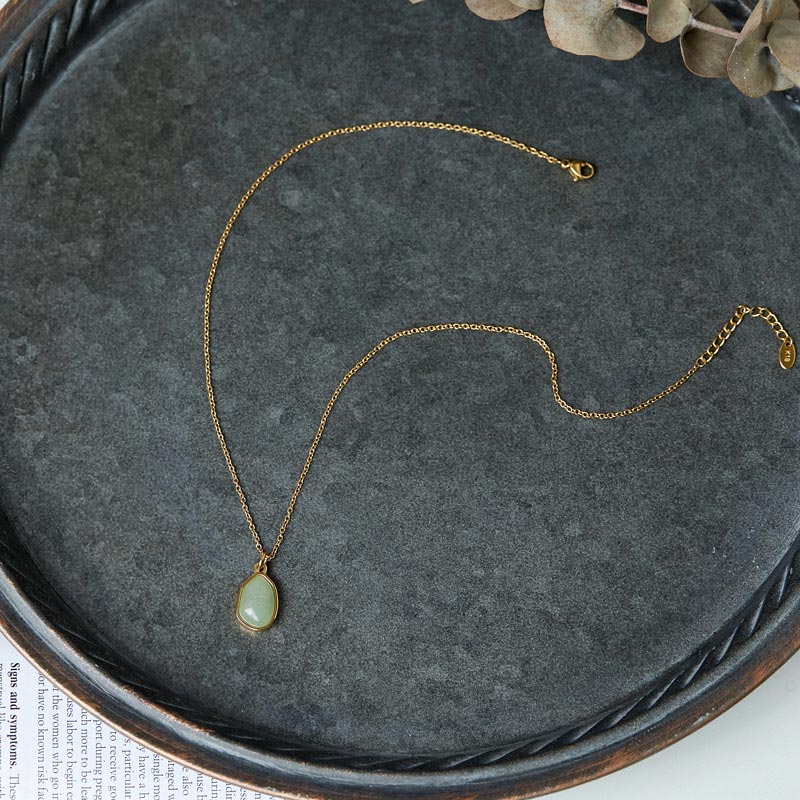 Natural Green Aventurine Amethyst Rose Quartz Blessing Necklace Pendant
