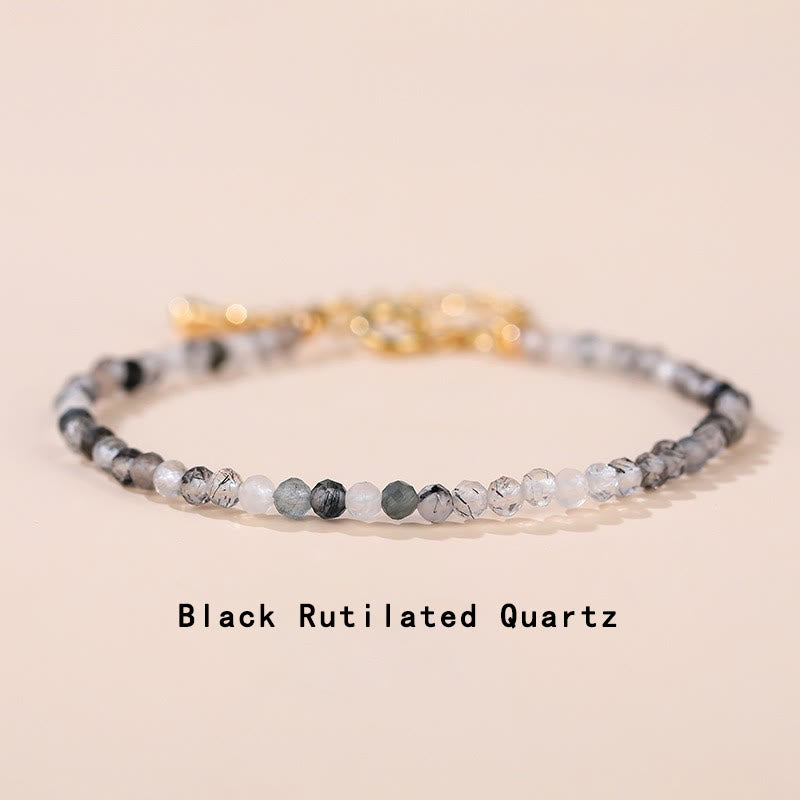 Strawberry Quartz Prehnite Peridot Lazurite Pink Crystal Tourmaline Healing Chain Bracelet
