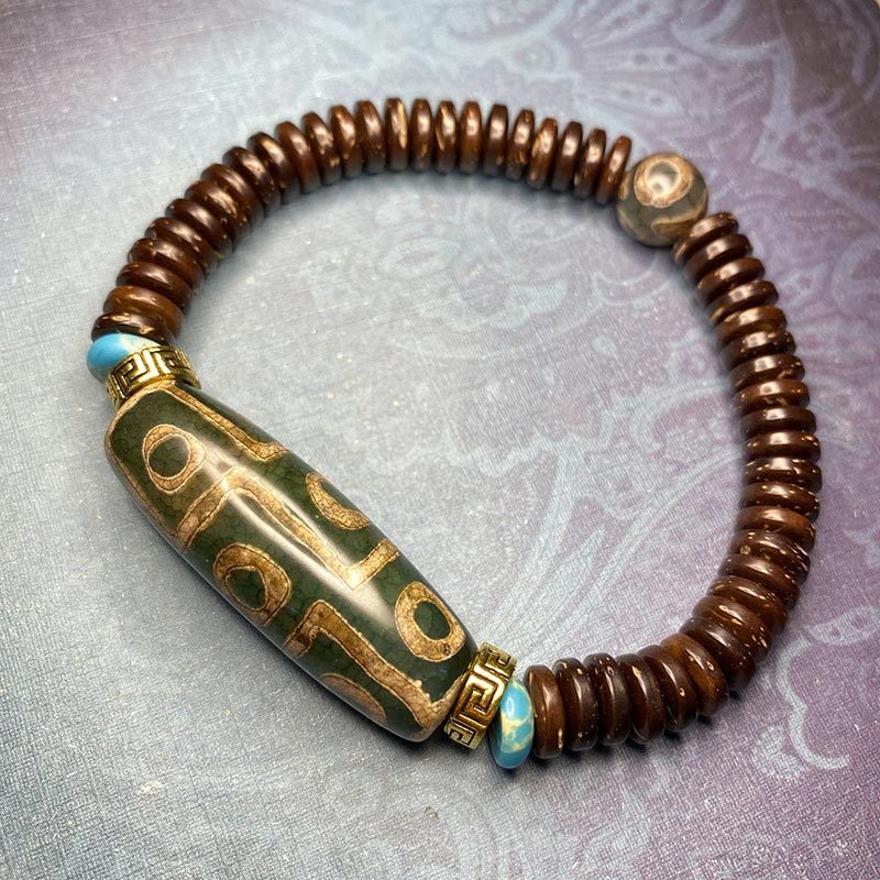 Tibetan Nine-Eye Dzi Bead Wealth Bracelet