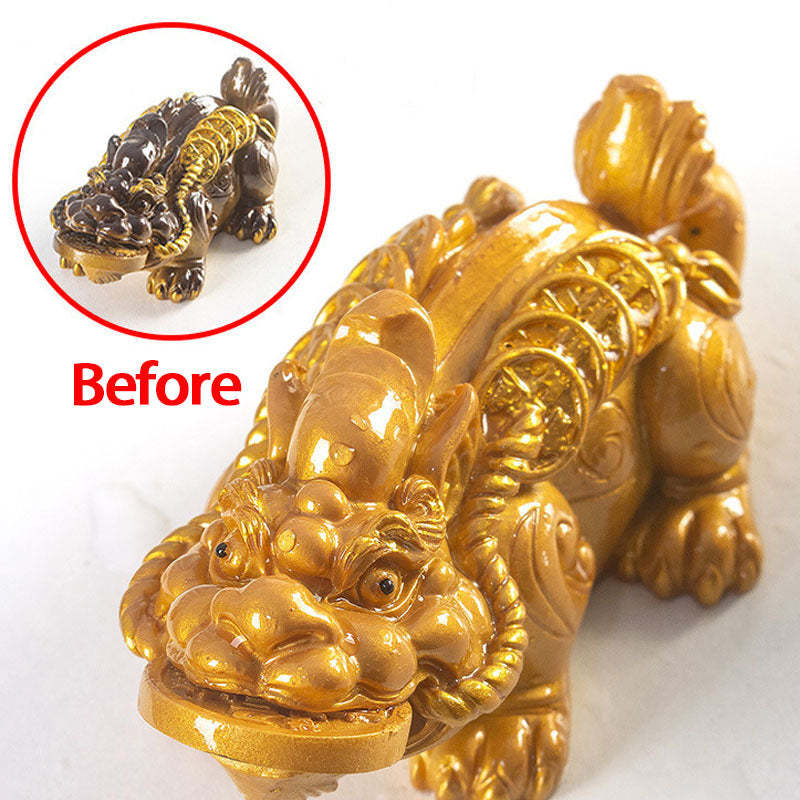 Color Changing Small PiXiu Copper Coins Resin Tea Pet Wealth Home Figurine Decoration