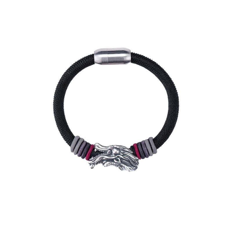 999 Sterling Silver Dragon Luck Handcrafted Braided Child Adult Bracelet