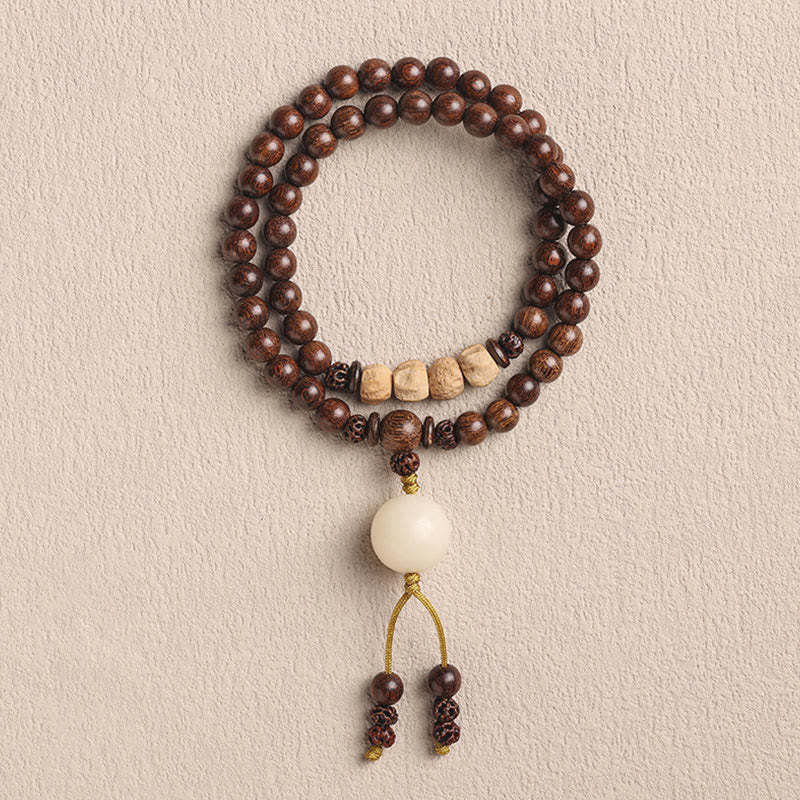 Sandalwood Small Leaf Red Sandalwood Bodhi Seed Purification Double Wrap Bracelet