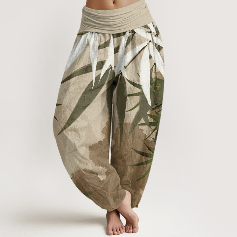 Casual Bamboo Women's Elastic Waist Harem Pants