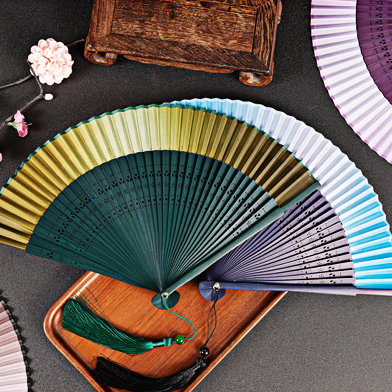 Gradient Handheld Bamboo Folding Fan