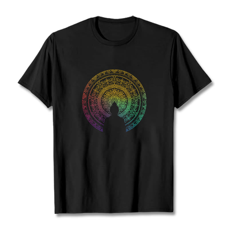 Colorful Gradient Mandala mystic zen Cotton Tee T-shirt