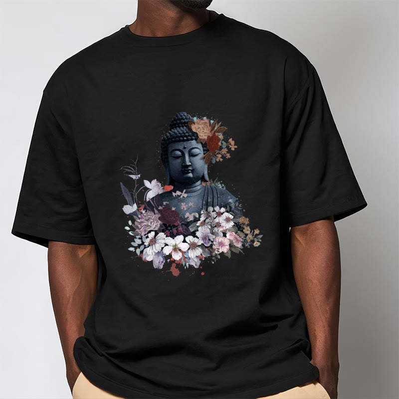 Colorful Flowers Surrounding mystic zen Pattern Tee T-shirt