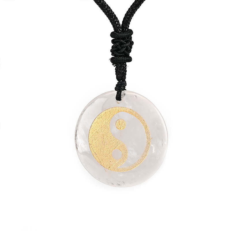 Various Crystal Amethyst Tiger Eye Green Aventurine Yin Yang Spiritual Necklace Pendant