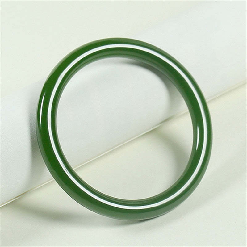 Cyan Jade Longevity Blessing Bangle Bracelet