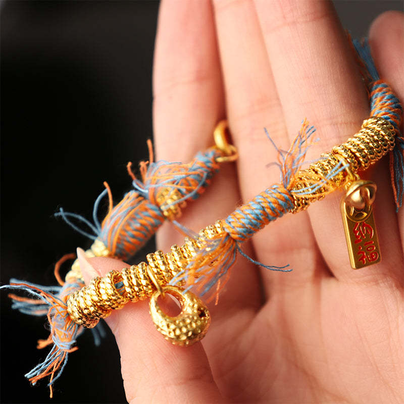 Handmade Tibetan Lucky Fortune Multicolored Rope Braid Bracelet