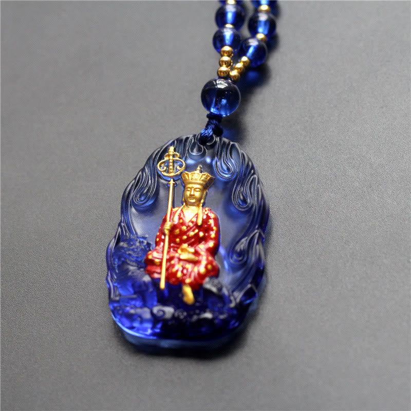 Ksitigarbha mystic zen Liuli Crystal Compassion Amulet Necklace Pendant