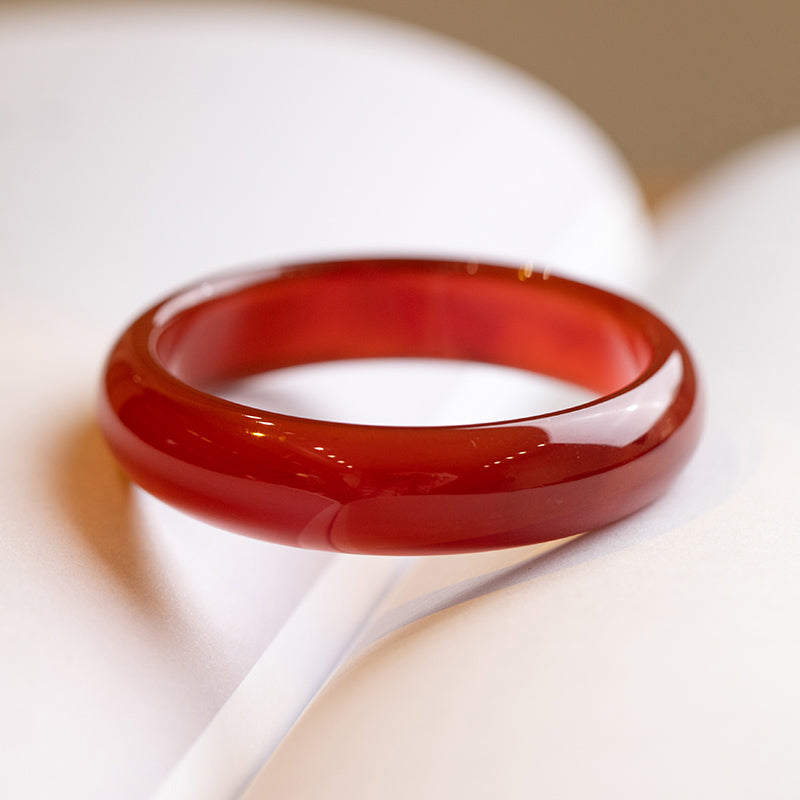 Natural Red Agate Confidence Bracelet Bangle
