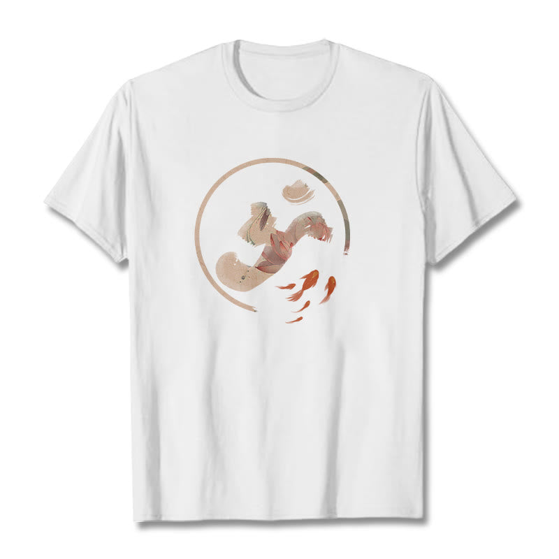 OM Lotus Koi Fish Cotton Tee T-shirt
