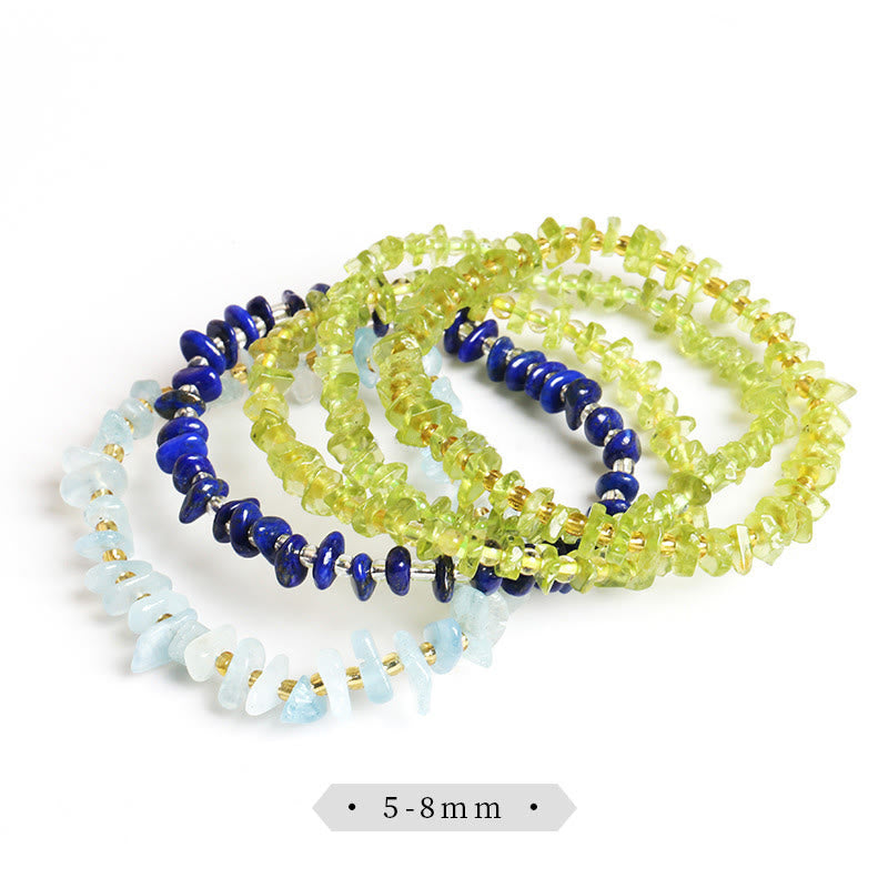 Natural Irregular Shape Stone Crystal Meditation Balance Bracelet