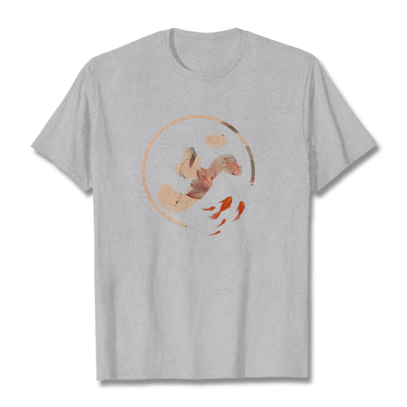 OM Lotus Koi Fish Cotton Tee T-shirt