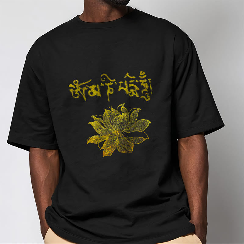 Golden Lotus Sanskrit Tee T-shirt