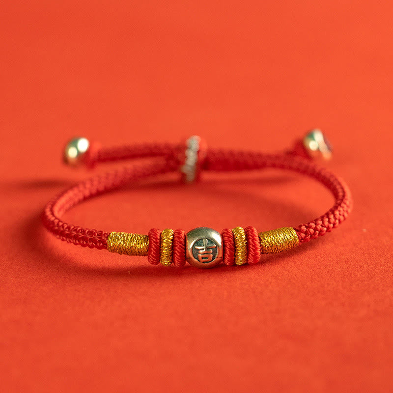 Red String Chinese Characters Protection Bracelet