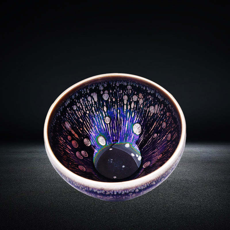 Handmade Chinese Jianzhan Purple Glaze Ceramic Teacup Ceramic Tenmoku Kung Fu Tea Cup