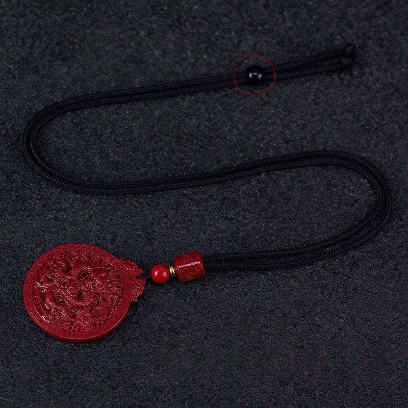 Year of the Dragon Natural Cinnabar Dragon Protection Necklace Pendant
