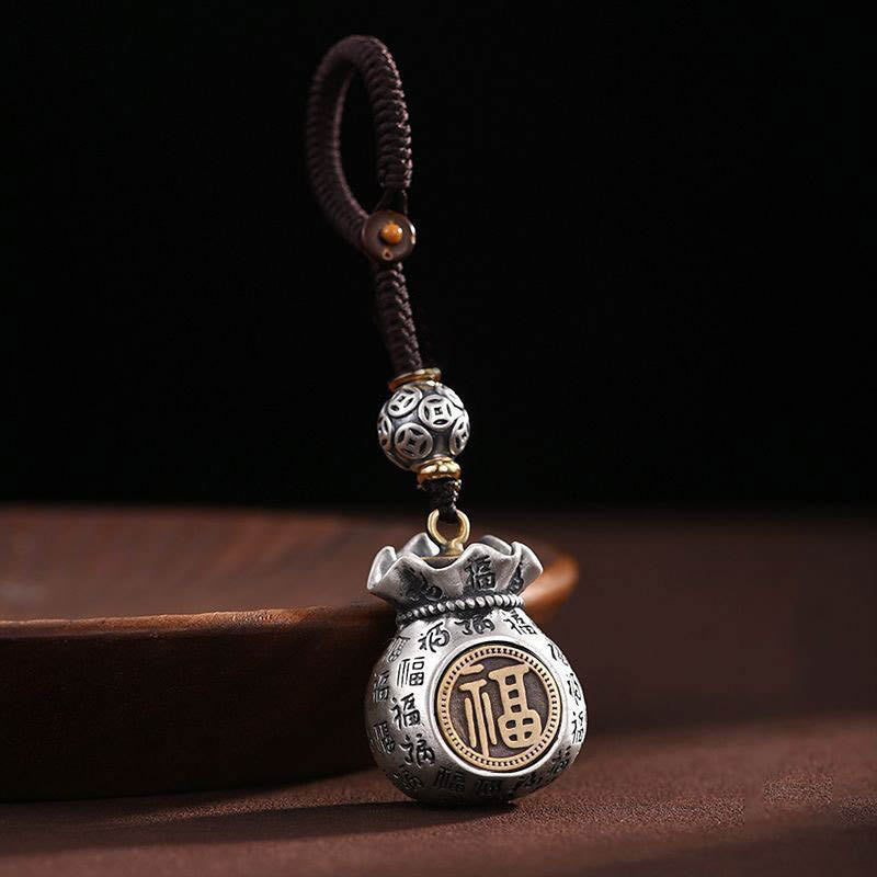 Fu Character Money Bag Making Money Every Day Fortune Key Chain