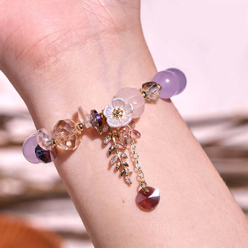 Blue Crystal Amethyst Sun Stone Green Aventurine Healing Bracelet