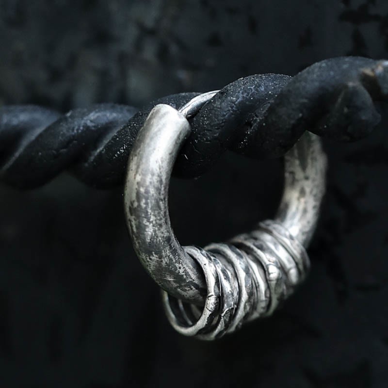925 Sterling Silver Hand-hammered Protection Earrings
