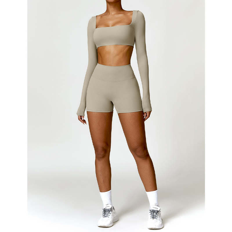 Gym Sports Yoga Backless Bra Crop Tank Top Shorts