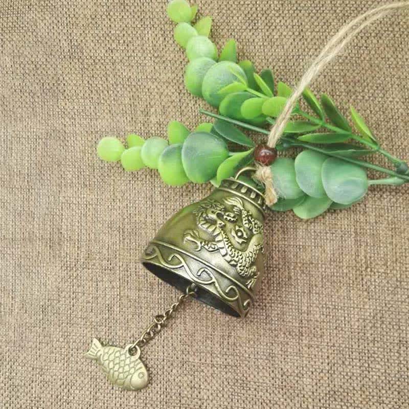 Feng Shui mystic zen Koi Fish Dragon Elephant Wind Chime Bell Luck Wall Hanging Decoration