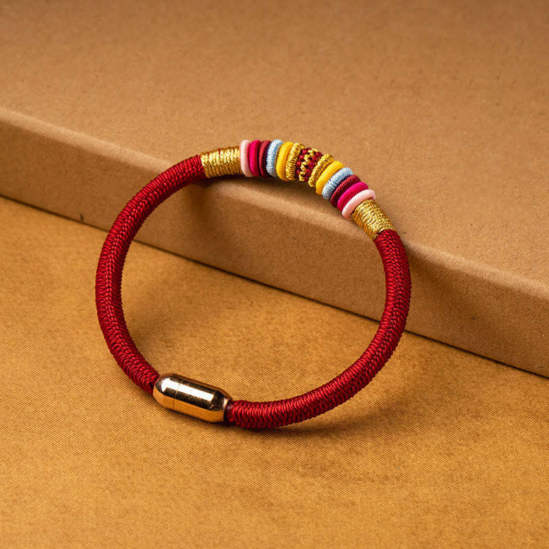 Tibetan Handmade King Kong Knot Protection Magnetic Buckle Braided Bracelet