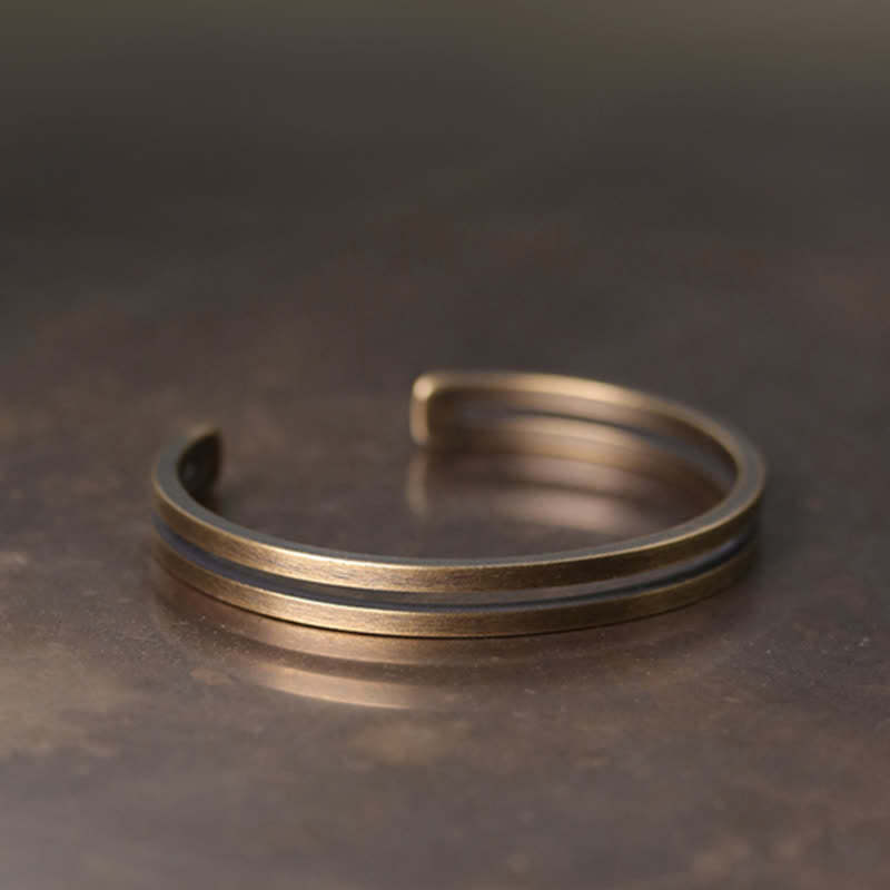 Rustic Copper Luck Viking Cuff Bracelet