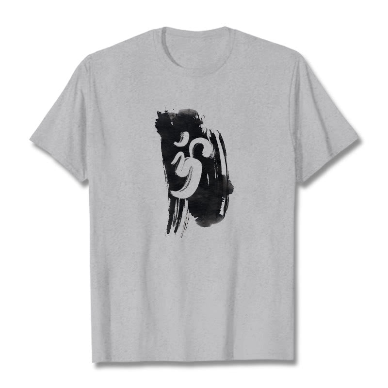 OM Ink Background Cotton Tee T-shirt