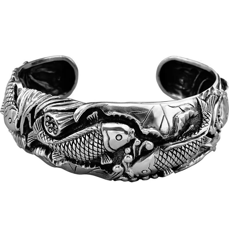 Koi Fish Lotus Luck Wealth Bracelet Bangle