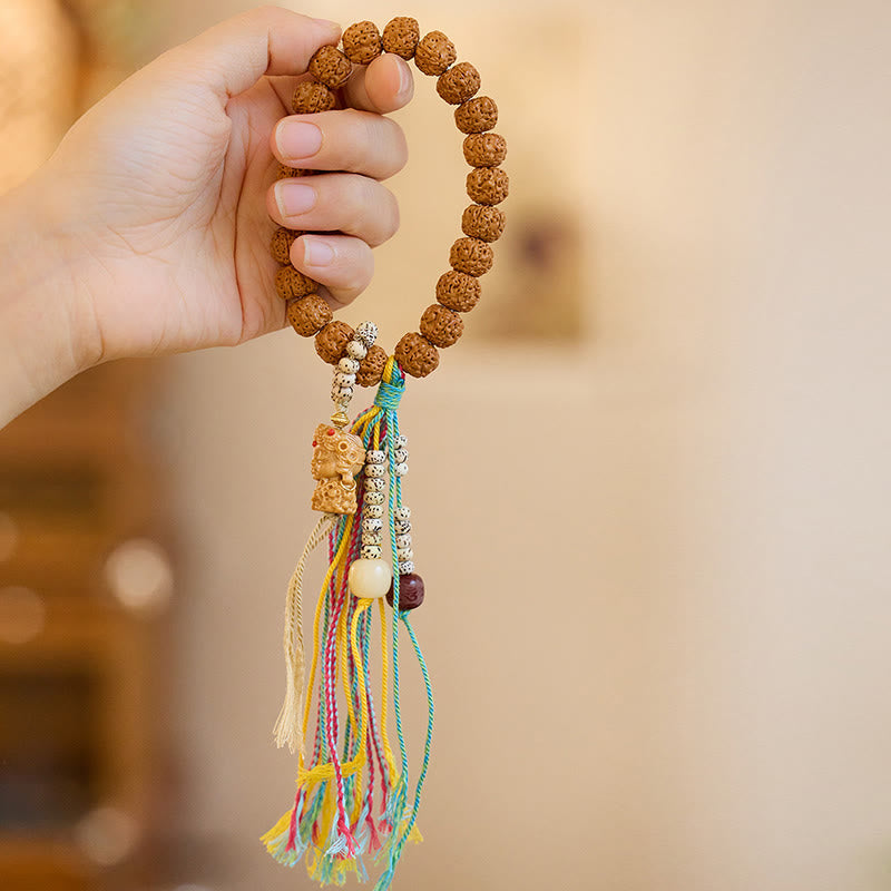 Tibet Rudraksha Bodhi Seed Amulet Wealth Luck Bracelet