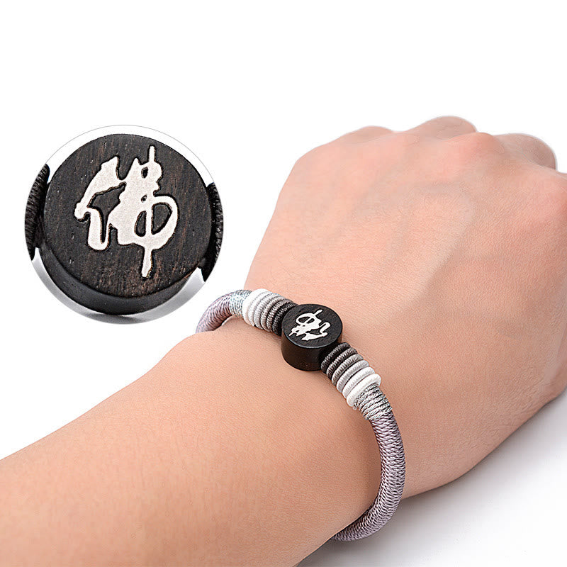 mystic zen Character Ebony Handcrafted Rope Bracelet