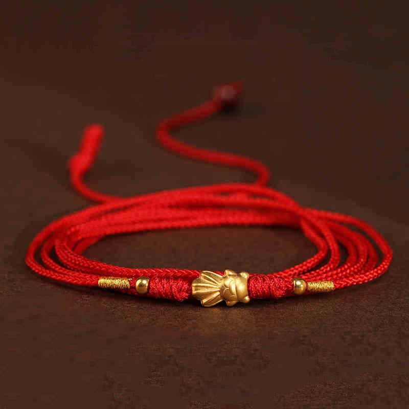 mystic zen Stone 999 Solid Gold Red String Belly Chain