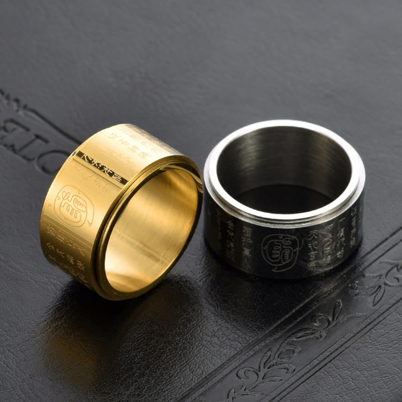 Tibetan Golden Light Mantra Titanium Steel Smooth Surface Spinner Balance Ring