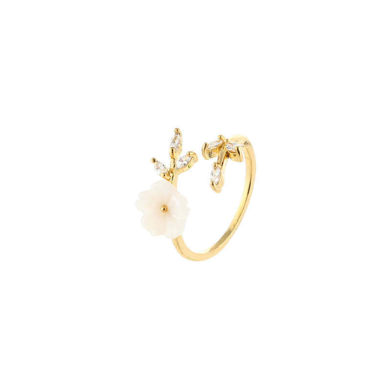 Plum Blossom Leaf Pattern Copper Luck Ring