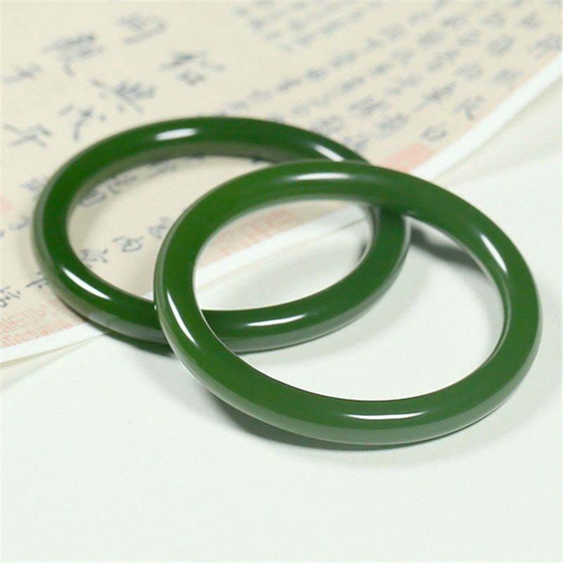 Cyan Jade Longevity Blessing Bangle Bracelet