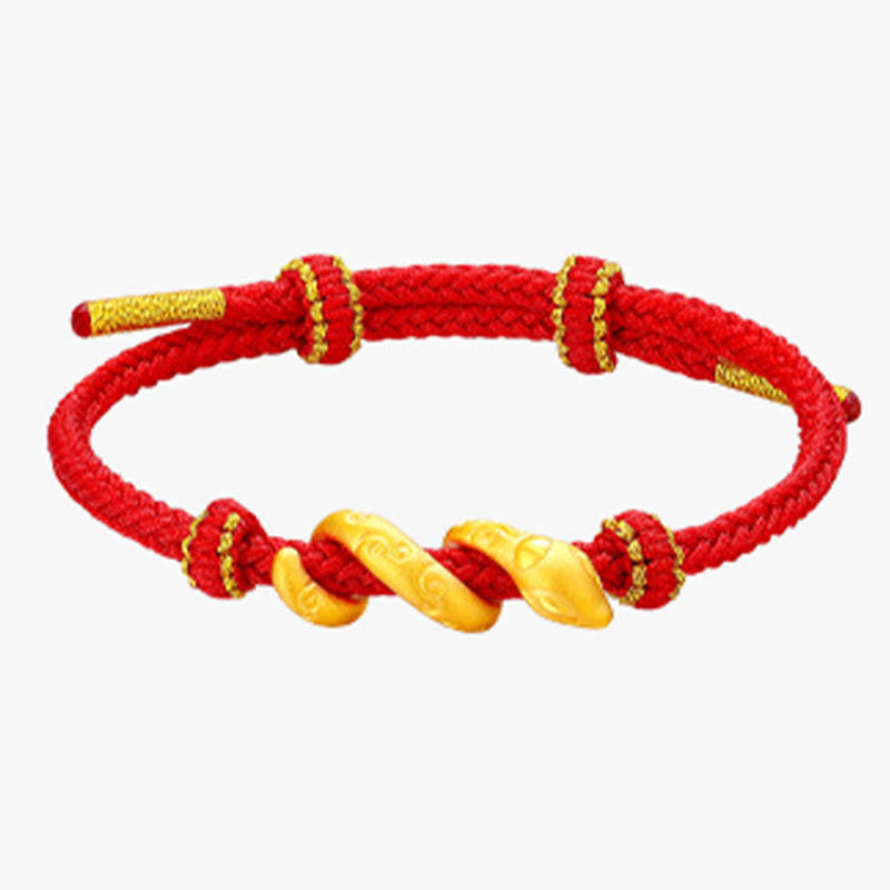 999 Gold Red String Year Of The Snake Protection Bracelet