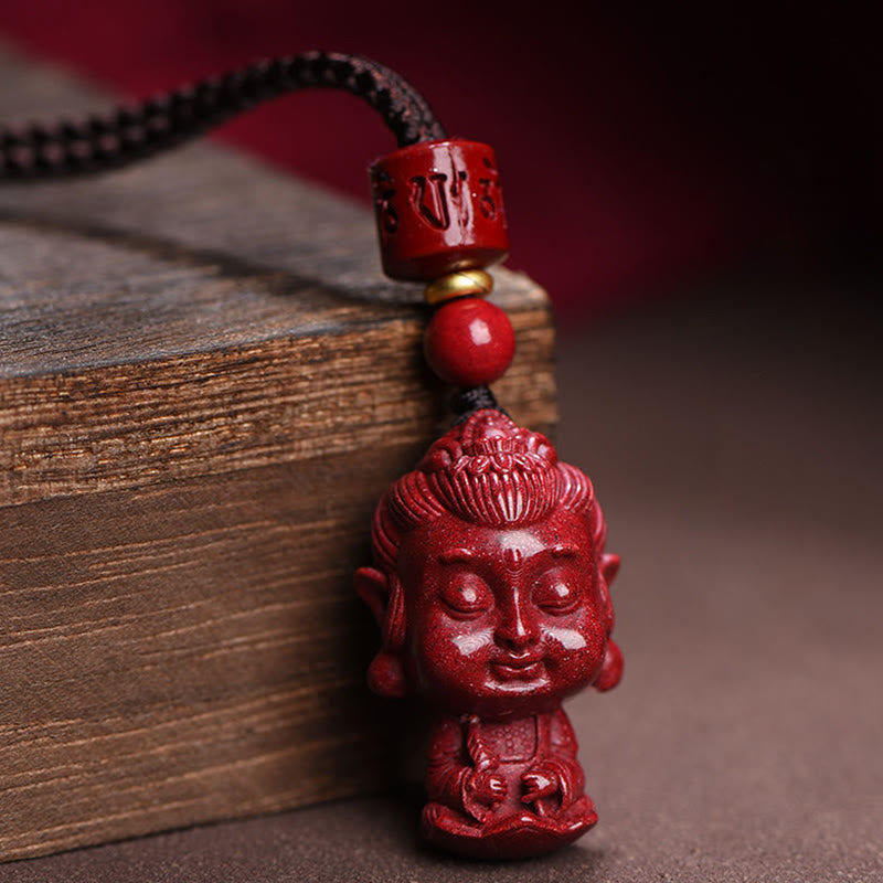 Chinese Zodiac Natal mystic zen Natural Cinnabar Amulet Keep Away Evil Spirits Necklace Pendant