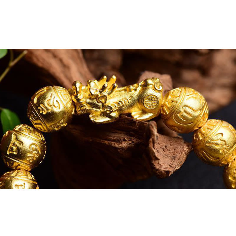 PiXiu Om Mani Padme Hum Carved Wealth Bracelet