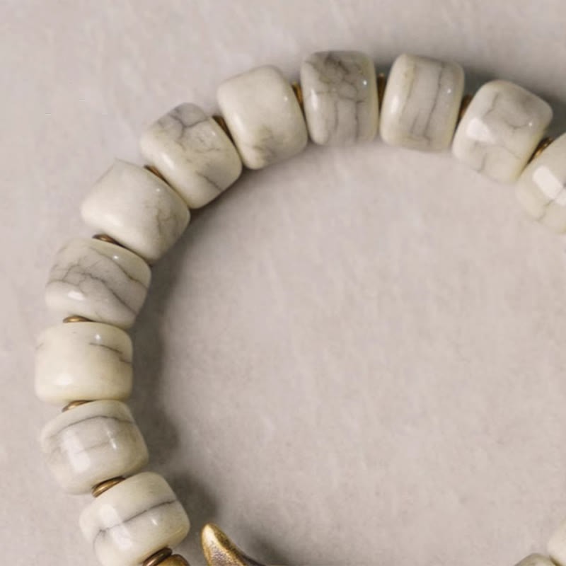 White Yak Bone Copper Yak Head Cone Pendant Balance Bracelet