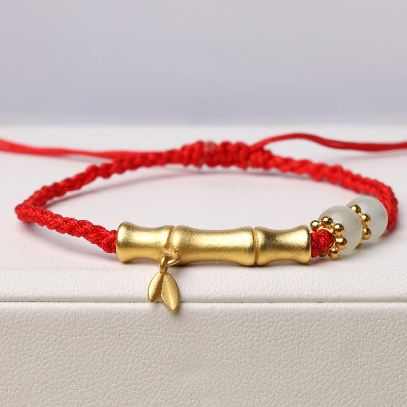 Bamboo Design Luck Strength Braided Bracelet