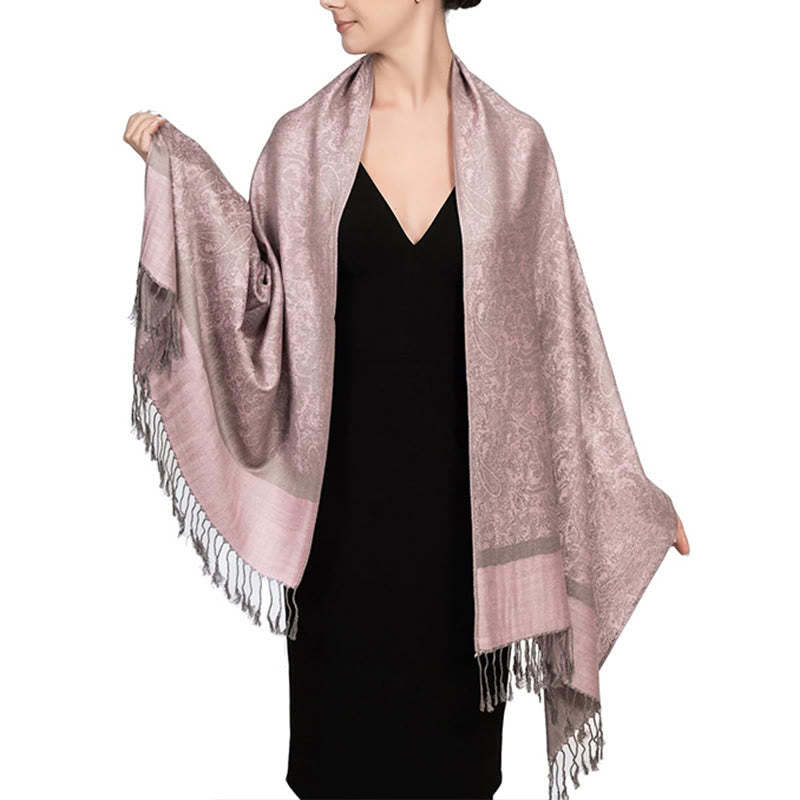 Tibetan Cashew Jacquard Tassels Shawl Spring Fall Winter Warm Cozy Scarf Wrap