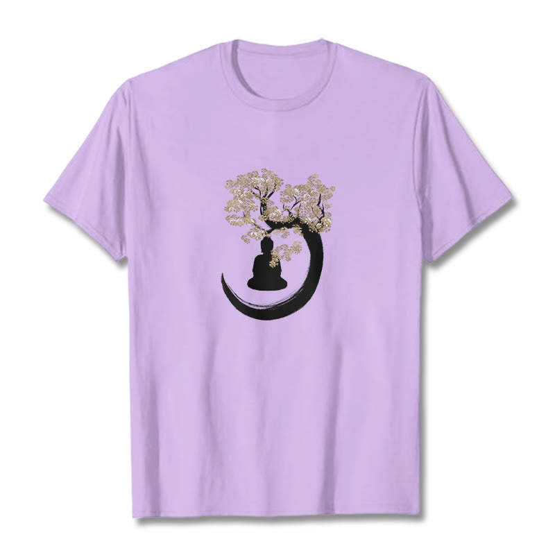 mystic zen Sitting Under The Tree Cotton Tee T-shirt