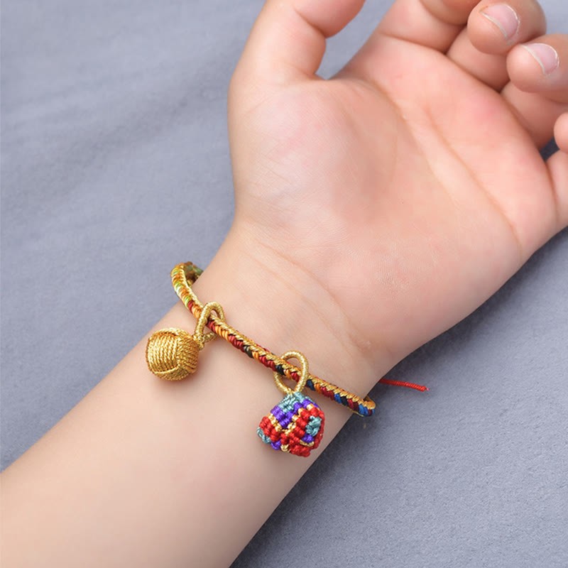 Colorful Rope Luck Handmade Zongzi Golden Ball Charm Bracelet