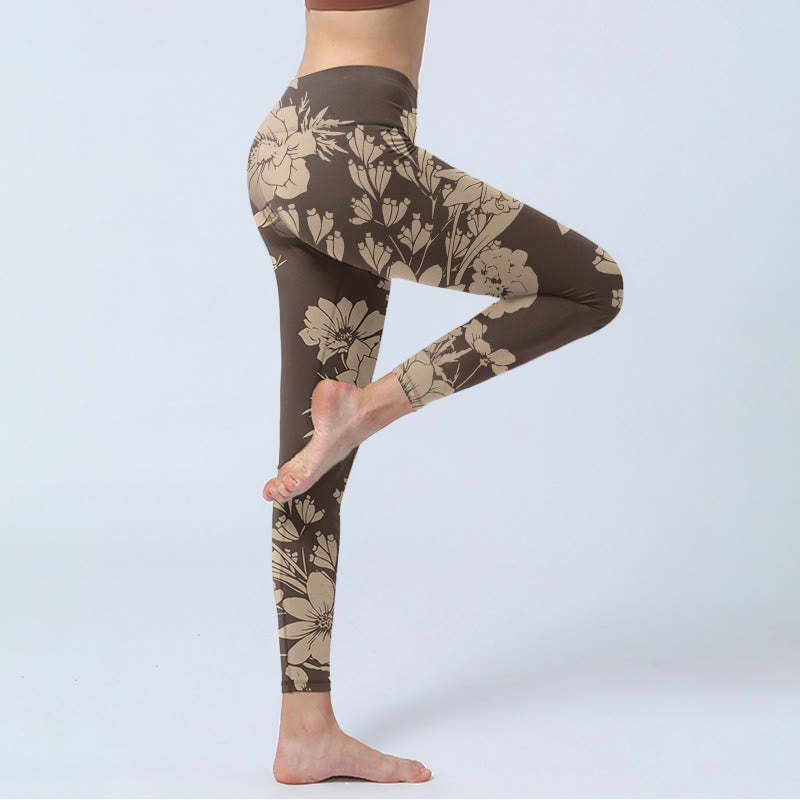 Flowers Blossom Print Sports Fitness Leggings Women's Yoga Pants