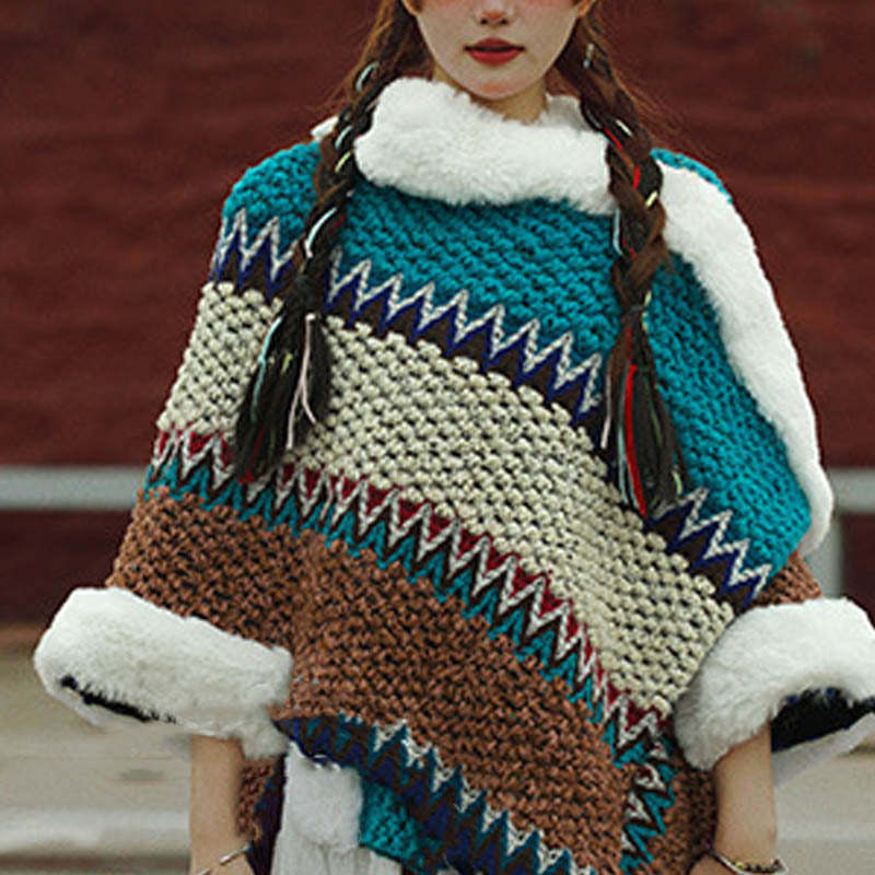 Tibetan Multicolored Striped Shawl Winter Cozy Travel Scarf Wrap
